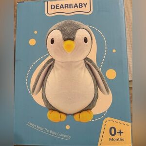 Soft Grey & White Penguin Plush Toy for Kids